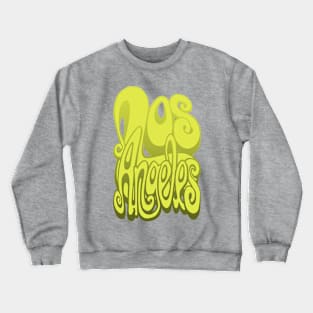 Los Angeles lettering art - lime punch Crewneck Sweatshirt